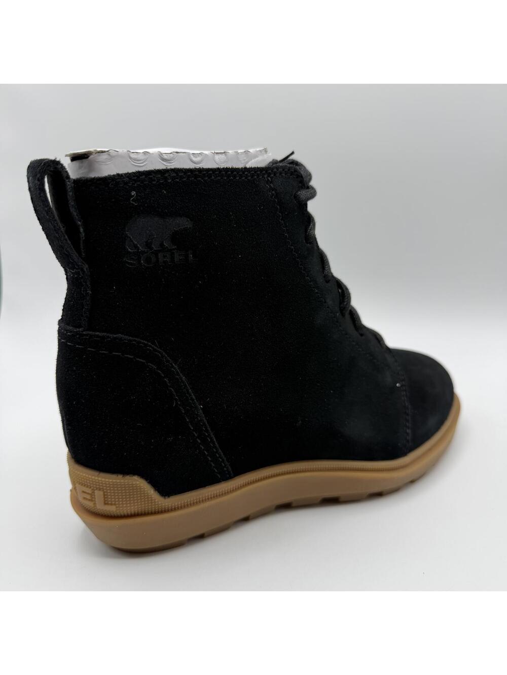 SOREL Evie II Lace Up Wedge Boots Black Suede Women Size 5.5 - Picture 10 of 11